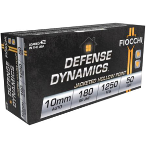 Defense Dynamics, 10mm Auto, 180 Grain, Jacketed Hollow Point, 1250 fps