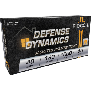 Defense Dynamics, 40 S&W, 180 Grain, Jacketed Hollow Point, 1000 fps