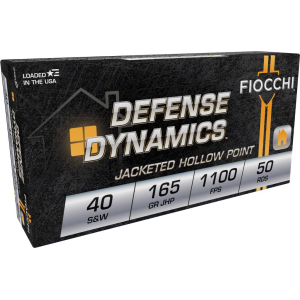 Defense Dynamics, 40 S&W, 165 Grain, Jacketed Hollow Point, 1100 fps