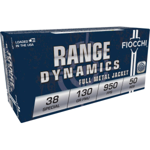 Range Dynamics Handgun, 38 Special, 130 Grain, Full Metal Jacket, 950 fps
