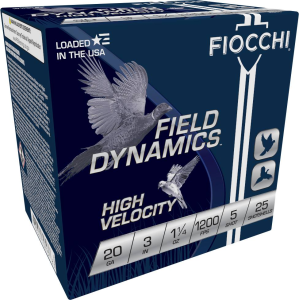 Field Dynamics High Velocity, 20 Gauge, 5 Shot, 3 in, 1 1/4 oz, 1200 fps