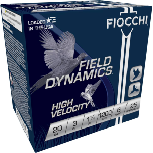 Field Dynamics High Velocity, 20 Gauge, 6 Shot, 3 in, 1 1/4 oz, 1200 fps