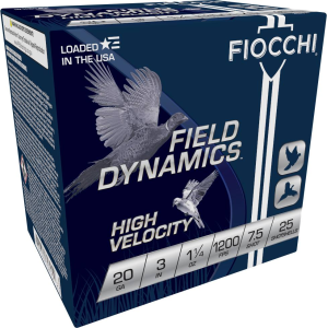 Field Dynamics High Velocity, 20 Gauge, 7.5 Shot, 3 in, 1 1/4 oz, 1200 fps