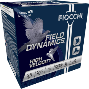 Field Dynamics High Velocity, 28 Gauge, 8 Shot, 2-3/4 in, 3/4 oz, 1300 fps