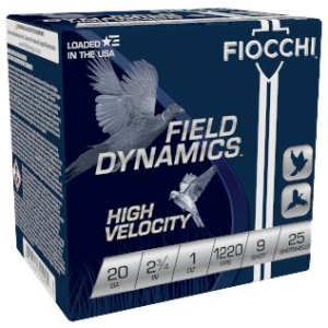 Field Dynamics High Velocity, 20 Gauge, 9 Shot, 2-3/4 in, 1 oz, 1220 fps