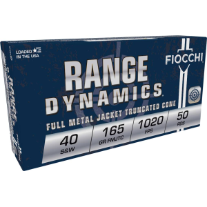 Range Dynamics Handgun, 40 S&W, 165 Grain, Full Metal Jacket Truncated Cone, 1020 fps