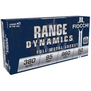 Range Dynamics Handgun, 380 Auto, 95 Grain, Full Metal Jacket, 960 fps