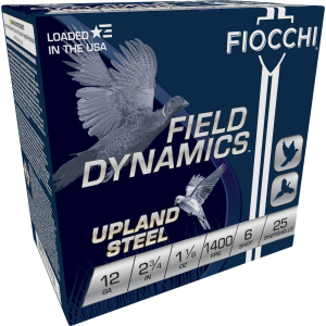 Field Dynamics Upland Steel, 12 Gauge, 6 Shot, 2-3/4 in, 1 1/8 oz, 1400 fps
