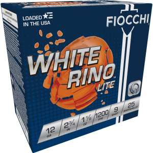 White Rino Lite, 12 Gauge, 9 Shot, 2-3/4 in, 1 1/8 oz, 1200 fps