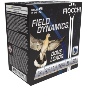 Field Dynamics Dove Loads, 12 Gauge, 8 Shot, 2-3/4 in, 1 1/8 oz, 1250 fps