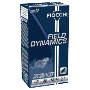 Field Dynamics Rimfire, 22 LR, 38 Grain, Copper Plated Hollow Point, 1250 fps