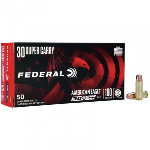 Federal American Eagle Handgun Ammunition .30 SC 100gr FMJ 1250 fps 50/ct