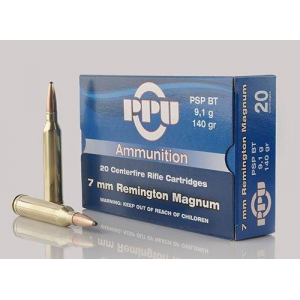 PPU Rifle Ammunition 7mm Rem Mag 140 gr PSP 2600 fps - 20/ct