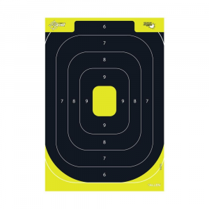 Allen EZ Aim Splash Reactive Paper Target IPSC Silhouette 12.5"x18.25" Yellow and Black 30 per Pad