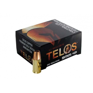 G2 Telos Handgun Ammunition 9mm Luger(+P) 92 gr Frangible 1250 fps 20/ct