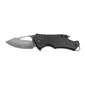 Sarge Knives Black Fuse Folding Knife 2 3/8" Blade Black with Bottle Opener