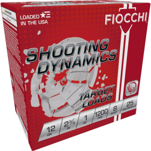 Fiocchi Exacta Heavy Shooting Dynamics Shotshells 12 ga 2-3/4 in 1oz 1200 fps #8 25/ct