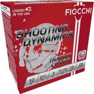 Fiocchi Shooting Dynamics Shotshells 12ga 2-3/4 in1 oz #7.5 1170 fps 25/ct