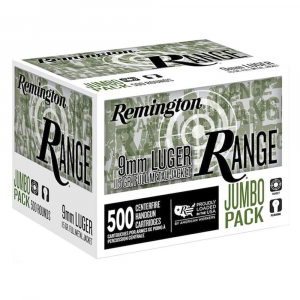 REMINGTON RANGE 9MM LUGER 115 FMJ AMMO 500RD