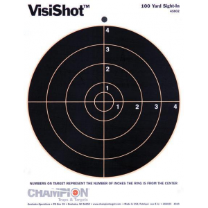 Champion VisiShot Targets 8" Bull's Eye Target - 8.5" X 11", 10/Pack