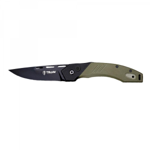 Telum Scorch Tactical Automatic Folding Knife 3-1/2" Drop Point Blade OD Green