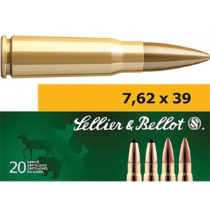 Sellier & Bellot Rifle Ammunition 7.62x39mm 123 gr FMJ 2420 fps - 20/box