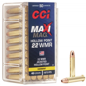 CCI Maxi-Mag Rimfire Ammunition .22 WMR 40 gr JHP 1875 fps 50/ct