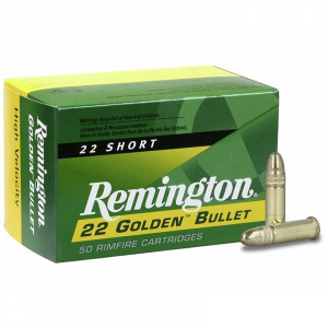 Remington Golden Bullet Rimfire Ammunition .22 Short 29 gr RN 1095 fps 50/ct