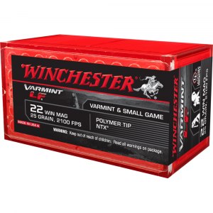 Winchester Varmint Lead Free Rimfire Ammunition .22 WMR 25 gr Poly Tip 2100 fps 50/ct