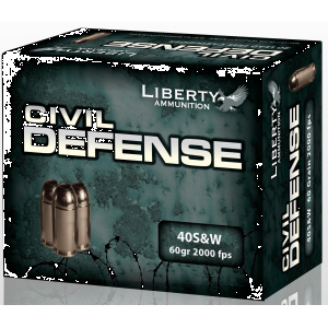 Liberty Civil Defense Handgun Ammunition .40 S&W 60 gr SCHP 2000 fps 20/ct