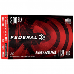 Federal American Eagle Rifle Ammunition ..300 AAC Blackout 150 gr FMJ-BT 1900 fps 20/ct