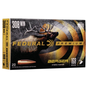 Federal Classic Hunter Berger Hybrid Rifle Ammunition .308 Win 168 gr BTHP 2800 fps 20/ct