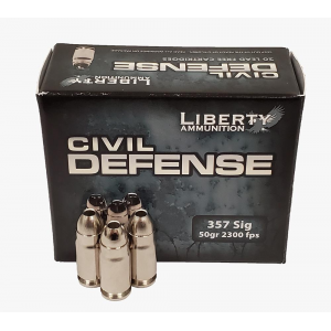 Civil Defense .357 SIG 50GR Copper Mono, Frag HP Lead Free 20RD