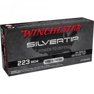 Winchester Silvertip Defender Rifle Ammuniton .223 Rem 64 gr JHP 2700 fps 20/ct