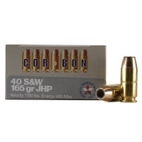 Corbon Self-Defense JHP Handgun Ammunition .40 S&W 165 gr JHP 1150 fps 20/box