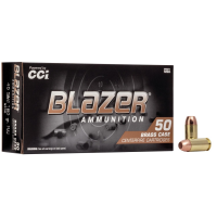 CCI Blazer Brass Handgun Ammunition .40 S&W 180 gr FMJ 985 fps 50/ct