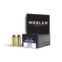 Nosler Defense Handgun Ammunition .40 S&W 200 gr Bond-Tipped 1000 fps 20/box