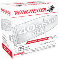 Winchester USA Handgun Ammunition .40 S&W 165 gr FMJ 1060 fps 200/ct