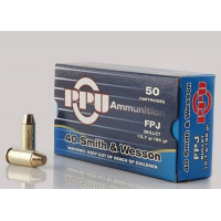 PPU Handgun Ammunition .40 S&W  165 gr FPJ  1541 fps 50/ct