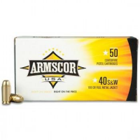 Armscor Handgun Ammunition .40 S&W 180 gr FMJ 953 fps 50/ct
