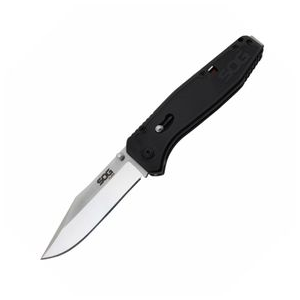 SOG Flare Folding Knife Black Satin 8Cr13MoV NON-SERRATED -  SOG-FLA1001-CP