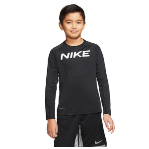 Nike Pro Long-sleeve Training Top - Boys' Black / White Youth XL -  884845
