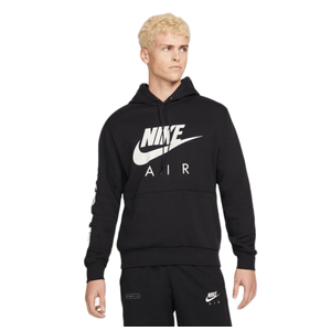 Nike Air Brushed-back Fleece Pullover Hoodie - Men's Black / Light Bone M -  985608